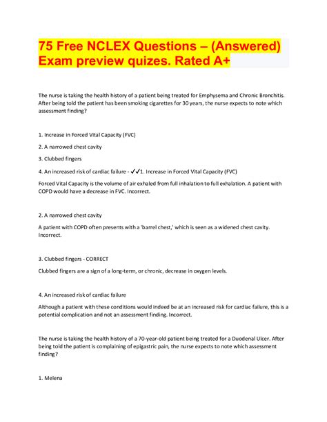 75 free practice nclex questions.